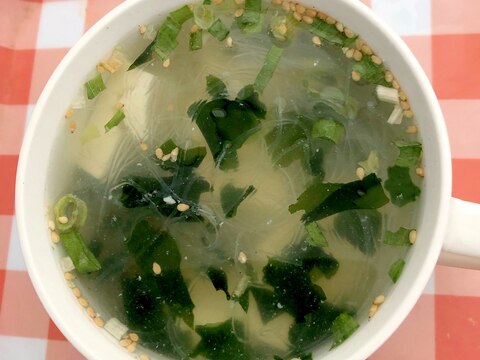 春雨と豆腐とわかめのスープ☆彡